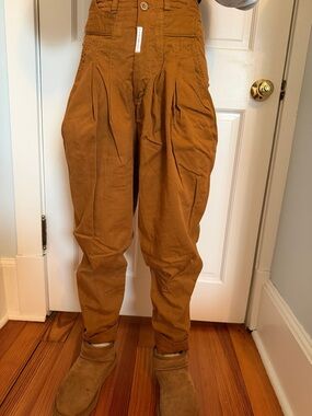 Z. Cavaricchi High-Waist Pleated Utility Pants - Brown